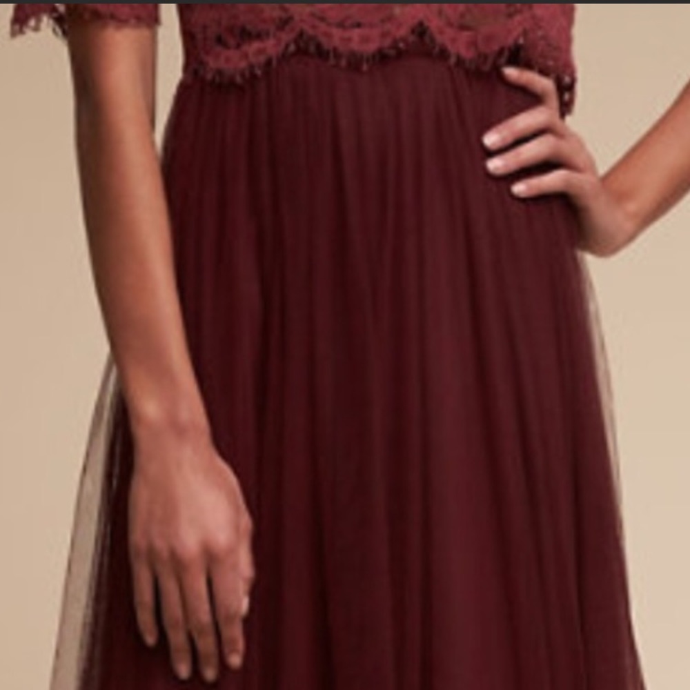 BHLDN Louise tulle skirt in Cabernet